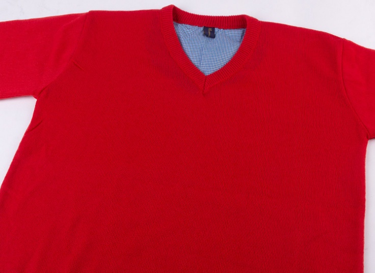 پلیور بافت یقه هفت رنگی