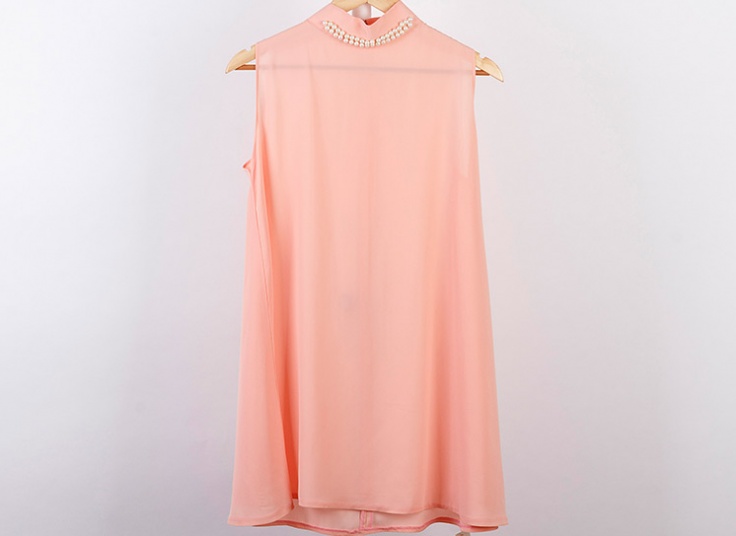 تاپ حریر کرپ یقه مرواریدی