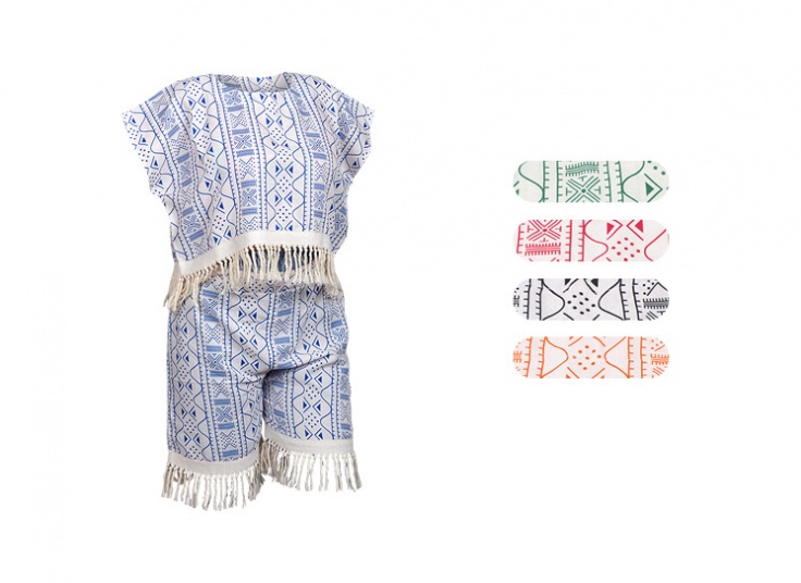 ست کراپ و شلوارک طرحدار