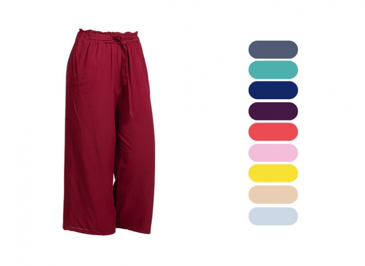 دامن شلواری سایز بزرگ کمر گره ای