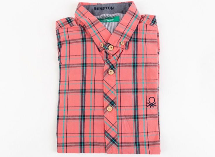 پیراهن چهارخانه مردانه Benetton