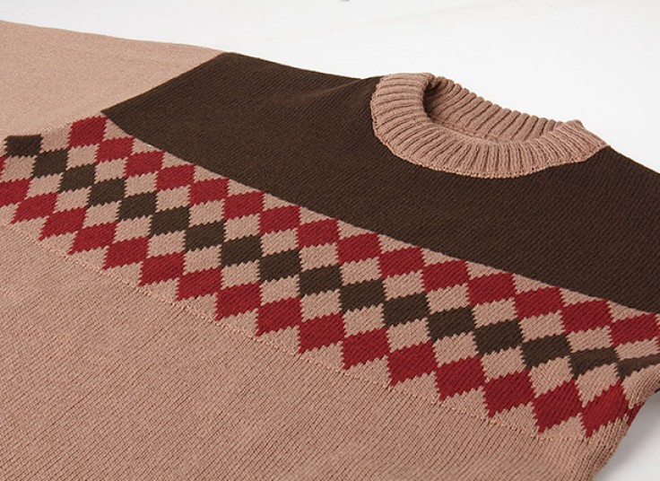 پلیور مردانه یقه گرد طرح Diamond