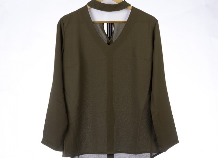 بلوز حریر قواره دار زنانه V neck