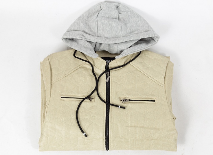 کاپشن کلاه دار چرم مردانه RCJ