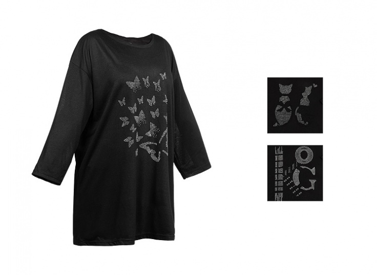 تیشرت آستین سه ربع زنانه