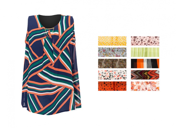 تاپ طرح دار حریر زنانه