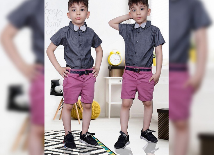 ست 4 تکه پیراهن و شلوارک پسرانه Pouya