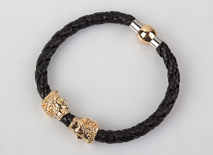 دستبند چرم دو پلاک