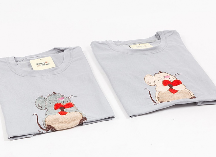 تیشرت زنانه تکه دوزی Mouse