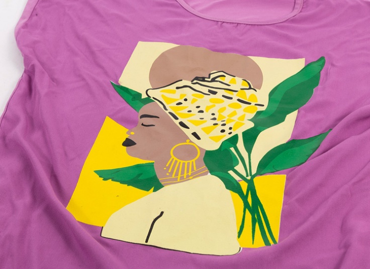 تاپ آستین افتاده چاپدار