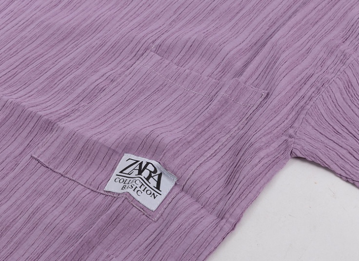 تیشرت مردانه یقه کوبایی جیب دار