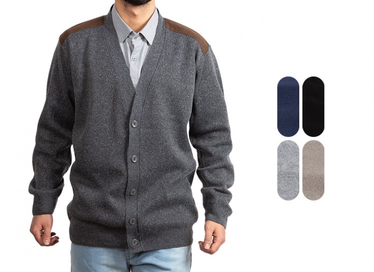 ژاکت بافت دکمه دار مردانه