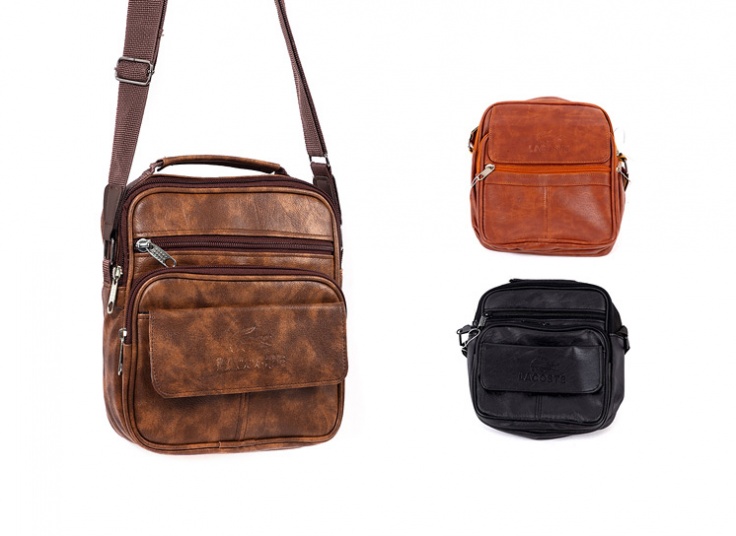 کیف دوشی مردانه طرح LACOSTE