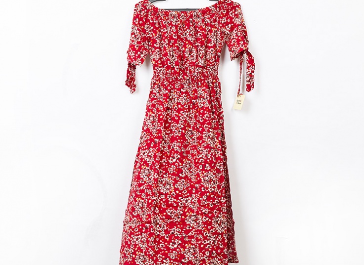 پیراهن ساحلی یقه قایقی