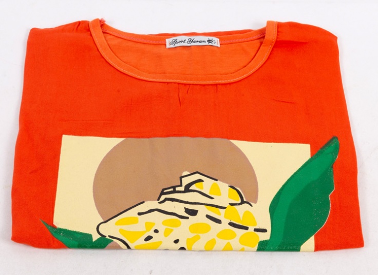 تاپ آستین افتاده چاپدار