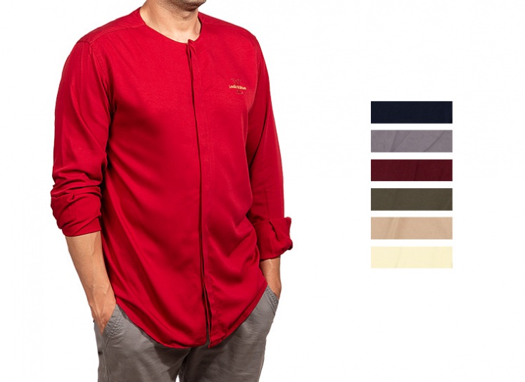 پیراهن مردانه یقه گرد طرح LV