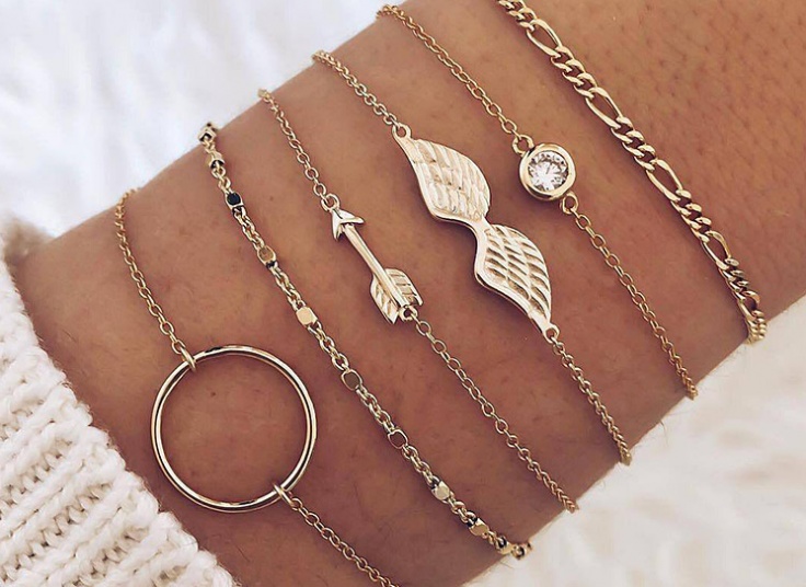 پکیج شش عددی دستبند زنانه golden