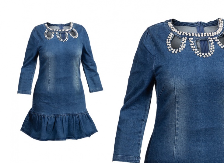 پیراهن جین یقه مروارید SUGO