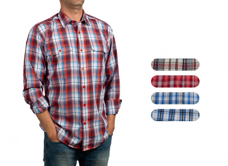 پیراهن چهارخانه Blue Star