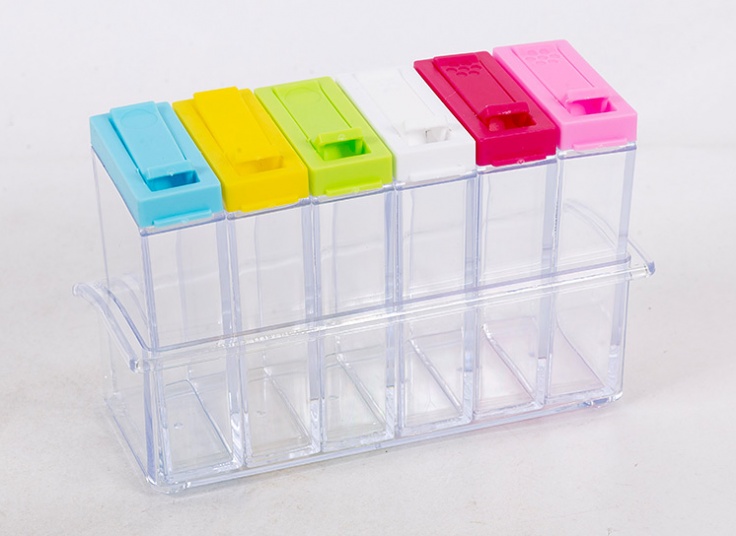 جا ادویه 6 عددی درب رنگی