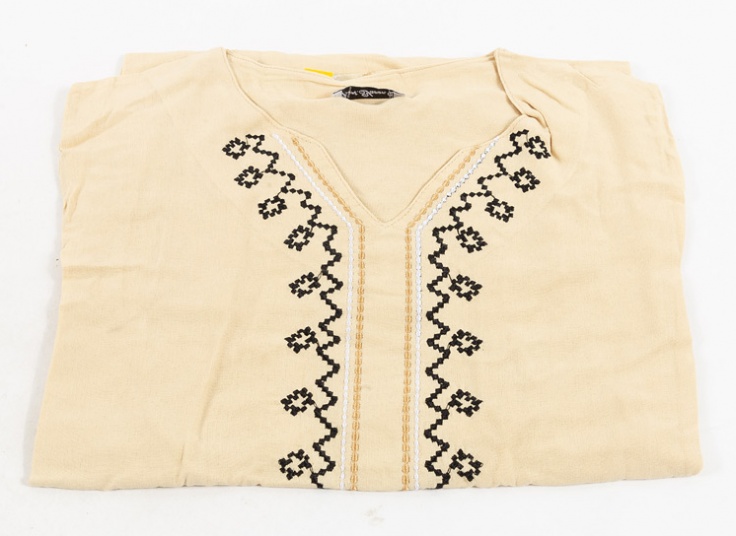 مانتو نخی یقه گلدوزی