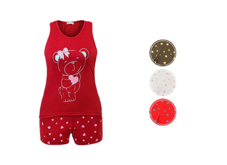 ست تاپ و شورتک زنانه Heart